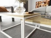 Stolik kawowy na białym stelażu Asumi Dąb Artisan 36x42