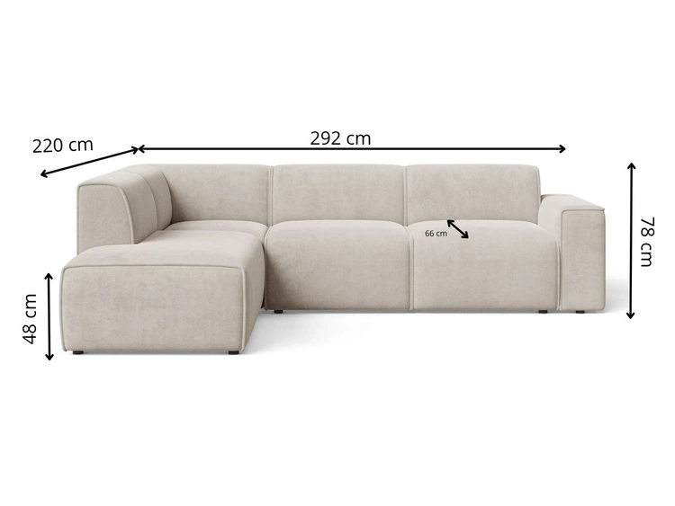Narożnik L Prawy Eluno Ciemny szary