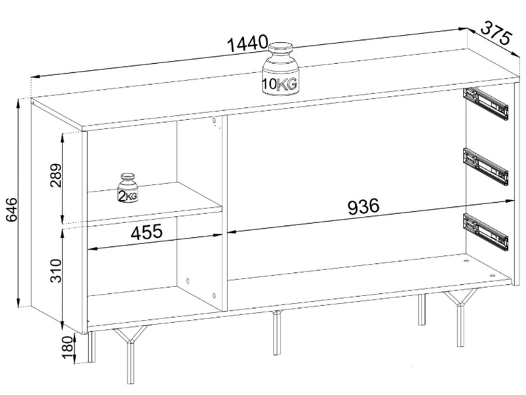 Zestaw mebli do salonu Ravi Czarny