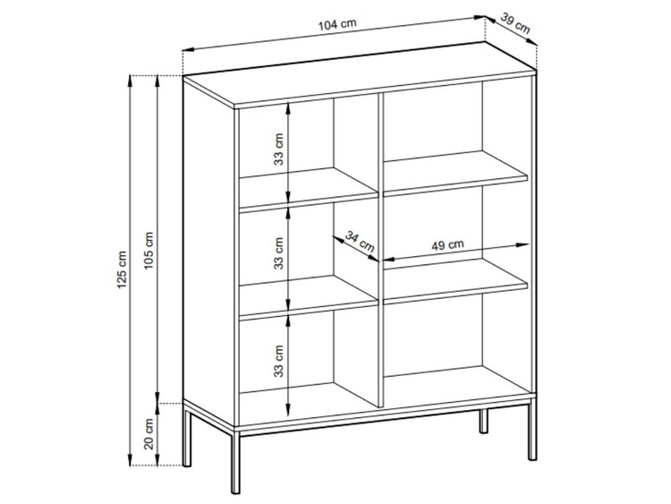 Zestaw mebli do salonu Amber biały na czarnych nogach