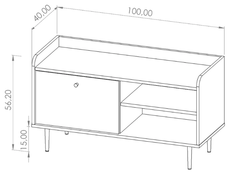 Szafka pod telewizor z drzwiczkami 100 cm Vasa Brązowa