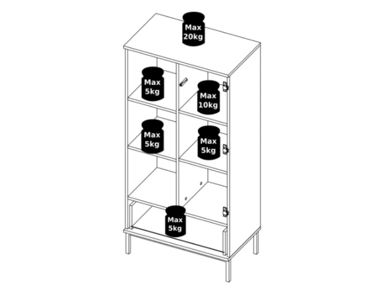 Regał z szufladą i drzwiczkami Soroko Hikora