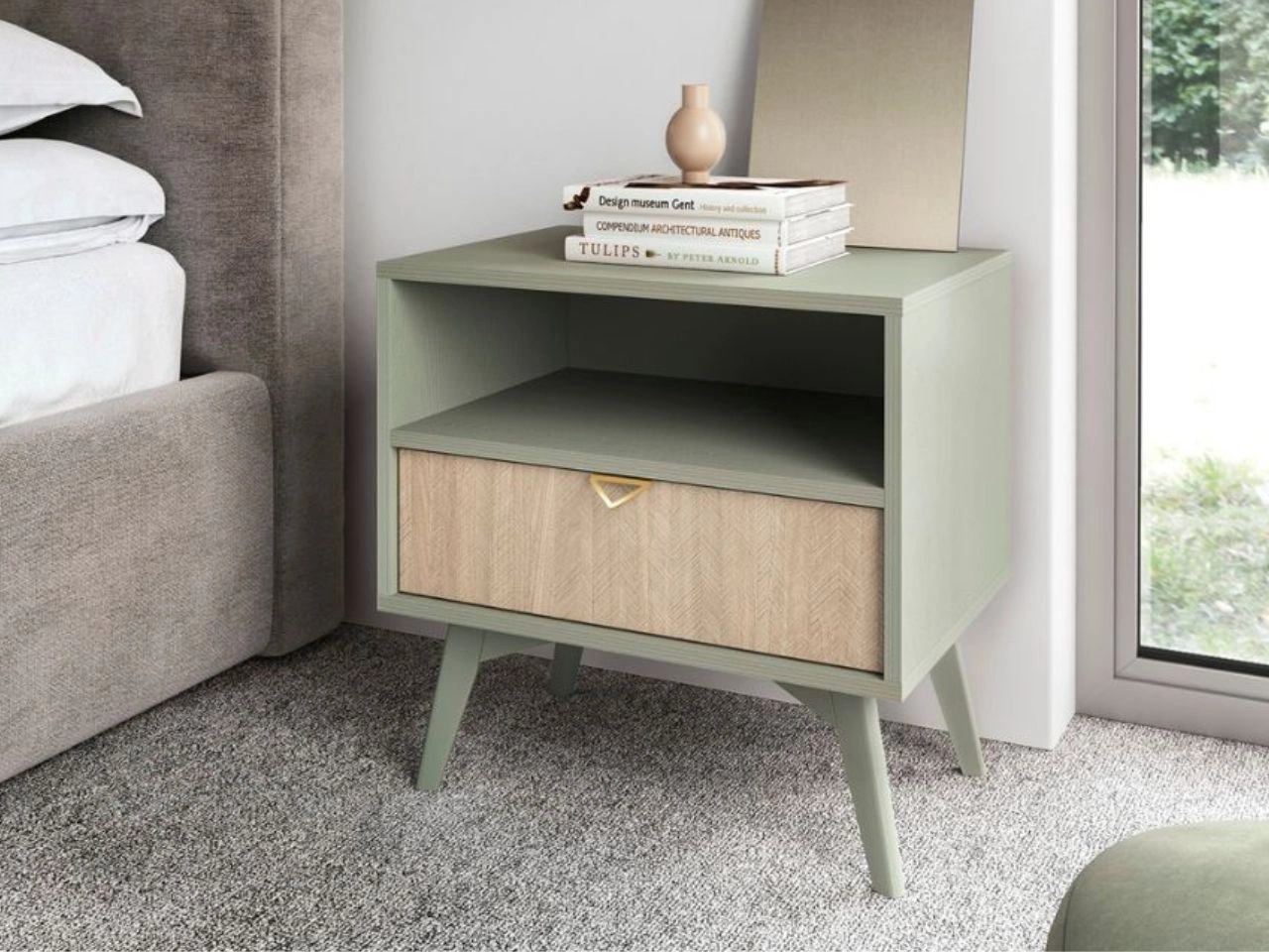 Stolik nocny z szufladą Modena Eukaliptus