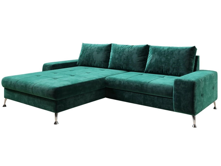 Narożnik L Lewy z funkcją spania i pojemnikiem Tonny Zielony