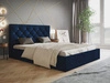 Łóżko tapicerowane z pojemnikiem i stelażem 180x200 Selva Ciemny niebieski