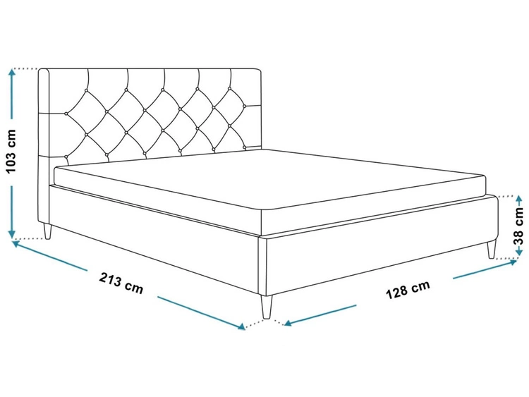Łóżko tapicerowane ze stelażem 120x200 Tril Białe