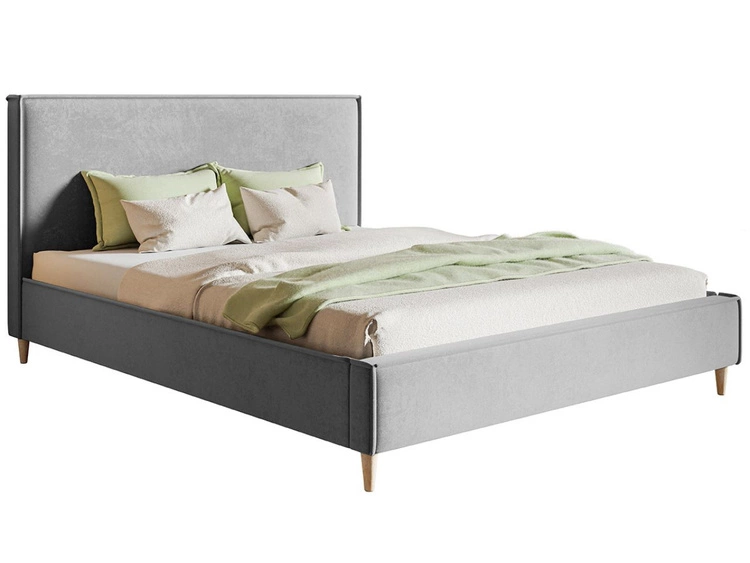 Łóżko tapicerowane ze stelażem 140x200 Grenada Jasny szary