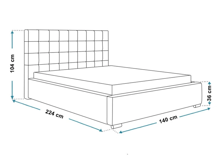 Łóżko tapicerowane z pojemnikiem i stelażem 120x200 Terra Jasnoszare