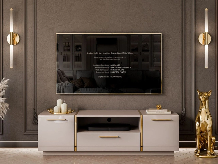 Zestaw mebli do salonu w stylu glamour Lunelie Kaszmir