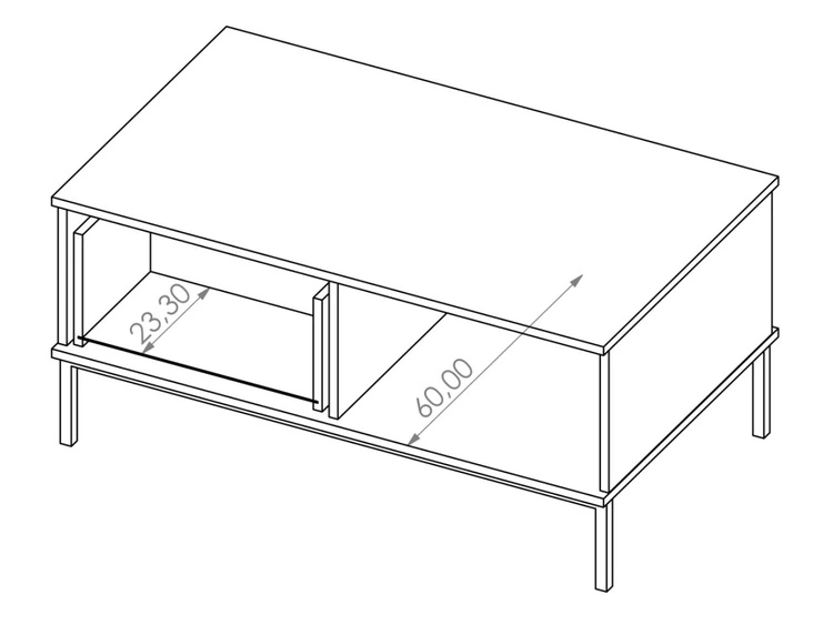 Stolik kawowy z szufladą Soroko Hikora