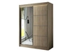 Szafa przesuwna z lustrem 150 cm z oświetleniem LED Portel Dąb  Sonoma