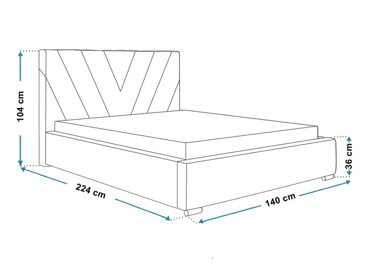 Łóżko tapicerowane z pojemnikiem i stelażem 120x200 Tivoli Granatowe