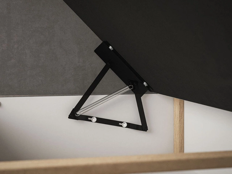 Łóżko kontynentalne z pojemnikiem na pościel 160x200 Hera Ciemnoszare