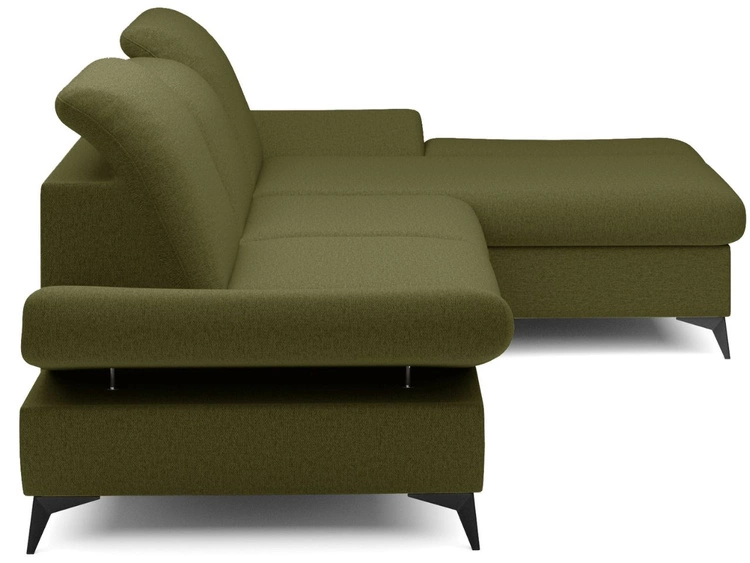 Narożnik L Prawy z funkcją spania i pojemnikiem Hannover Ciemnozielony