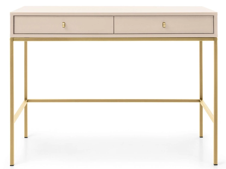 Toaletka ze złotymi metalowymi nogami Amor Beż piaskowy