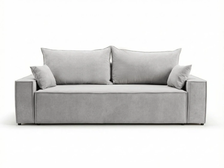 Kanapa z funkcją spania i pojemnikiem na pościel Sivra Jasnoszara