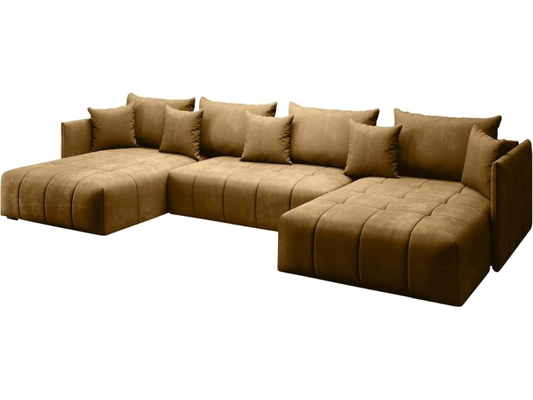 Narożnik U z funkcją spania i pojemnikiem Ardi U Miodowy