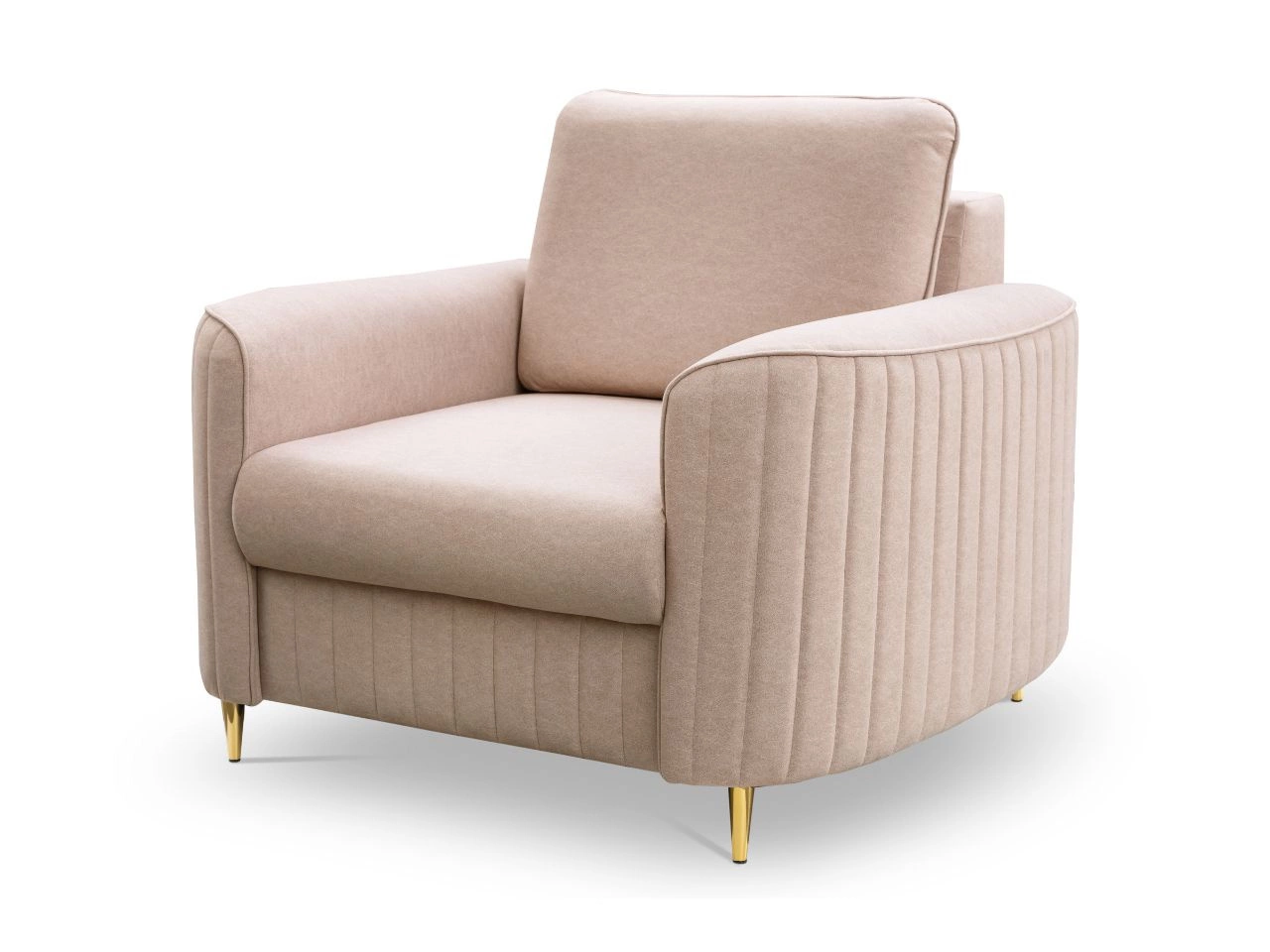 Fotel na złotych nogach Limon Ciemnobeżowy