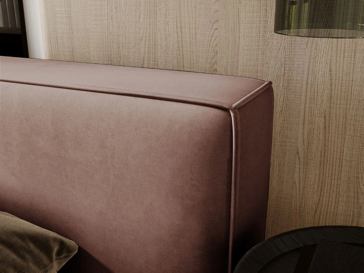 Łóżko tapicerowane z pojemnikiem i stelażem 140x200 Mali Brązowe