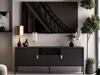 Szafka RTV dwudrzwiowa z szufladą Orlean czarny mat