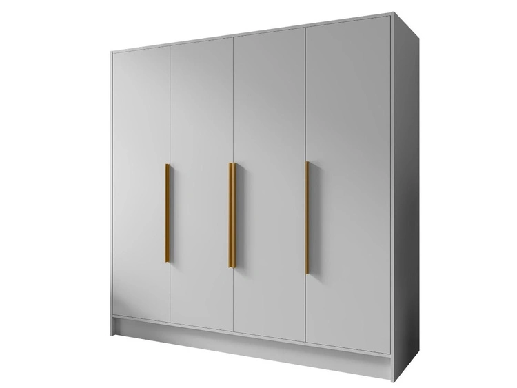 Szafa otwierana 200 cm Perugia Biała z złotymi uchwytami