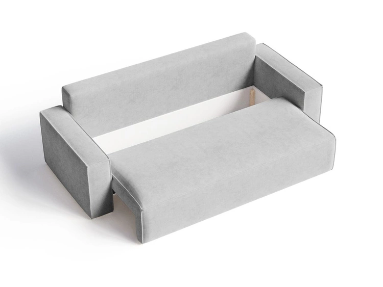 Kanapa z funkcją spania i pojemnikiem na pościel Sivra Jasnoszara