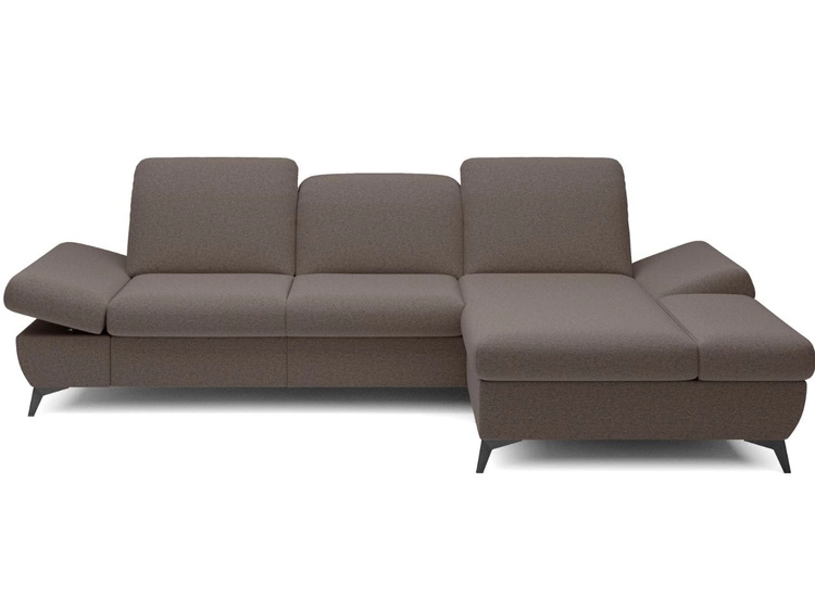 Narożnik L Prawy z funkcją spania i pojemnikiem Hannover Ciemnobrązowy