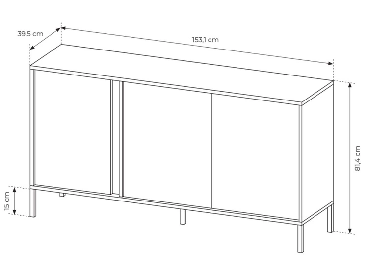 Komoda z drzwiami 153 cm Dego Beżowa