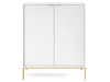 Komoda z drzwiami Amber biała na złotych nogach