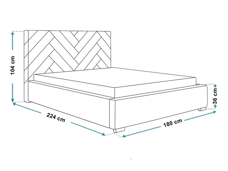 Łóżko tapicerowane z pojemnikiem i stelażem 160x200 Toreto Granatowe