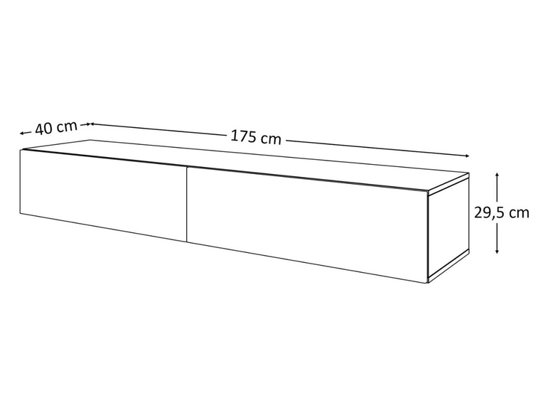 Meblościanka RTV wisząca do salonu Sorelle Czarny mat