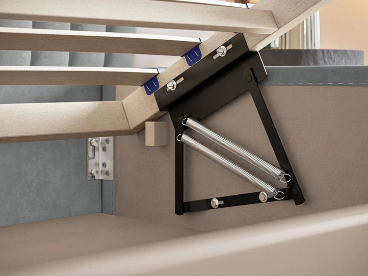 Łóżko tapicerowane z pojemnikiem i stelażem 160x200 Toscania Szare