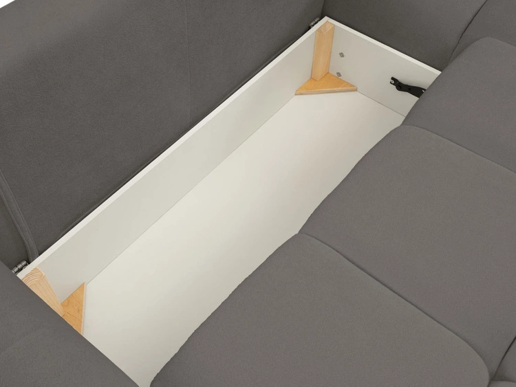 Narożnik L uniwersalny z funkcją spania i pojemnikiem Bene Ciemny szary