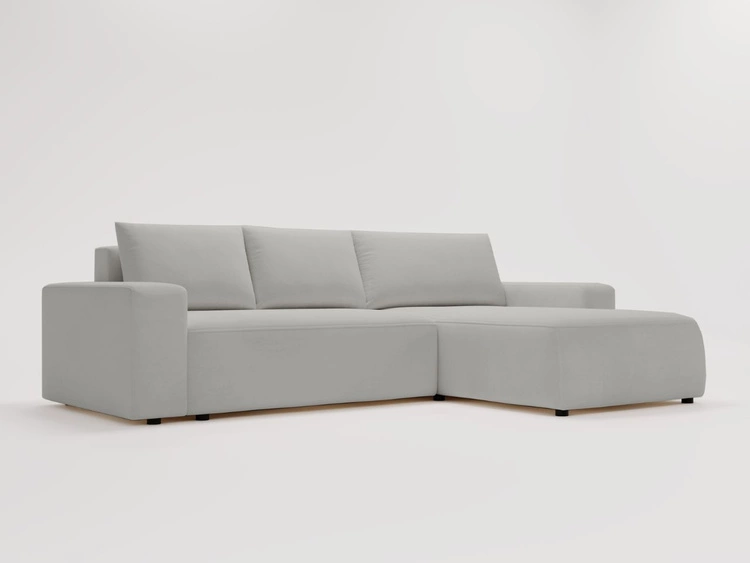 Narożnik L Prawy z funkcją spania i pojemnikiem Tazones Jasnoszary