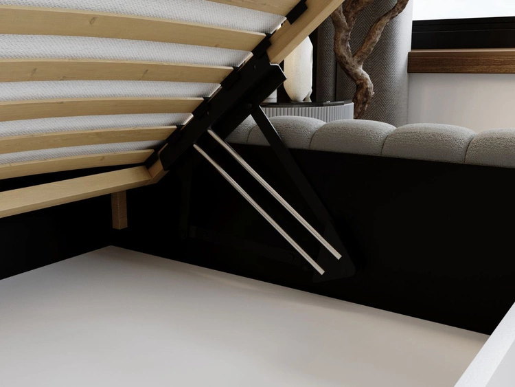 Łóżko tapicerowane z pojemnikiem i stelażem 120x200 Bliss Szare