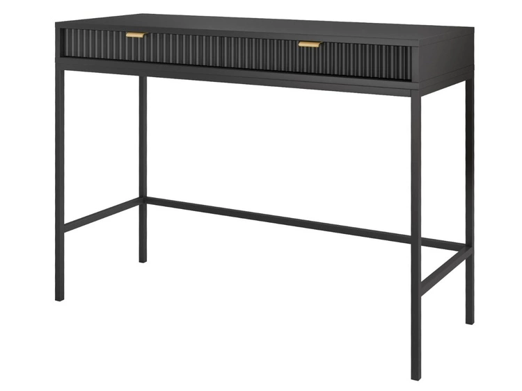 Toaletka z czarnymi metalowymi nogami Amber czarna