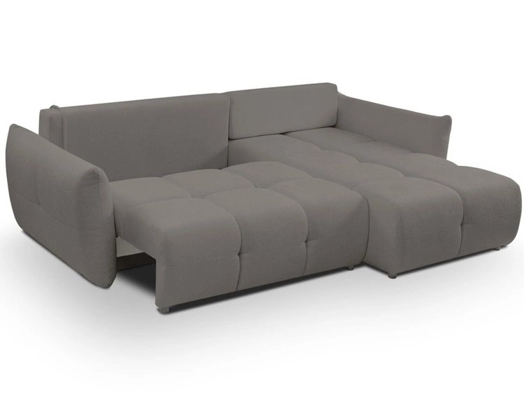 Narożnik L uniwersalny z funkcją spania i pojemnikiem Bene Ciemny szary