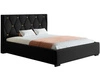 Łóżko tapicerowane z pojemnikiem i stelażem 160x200 Tasso Czarne