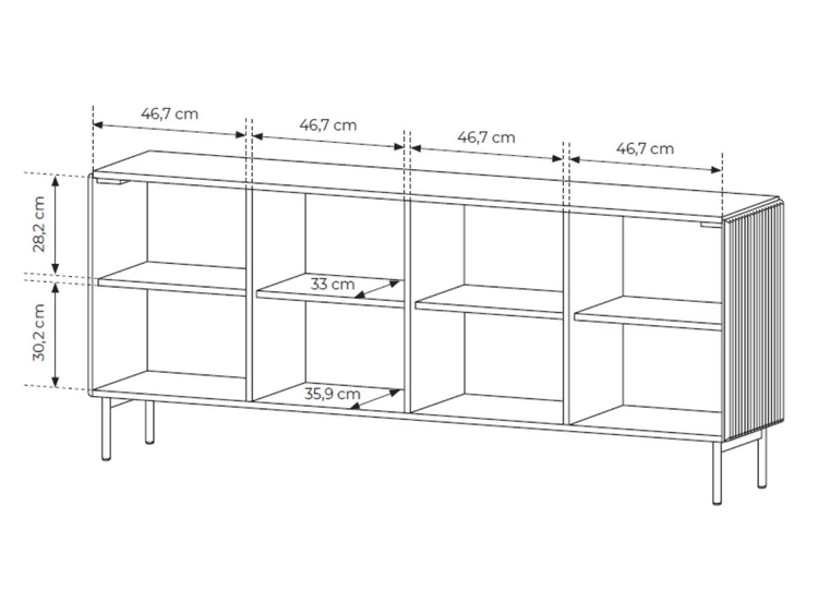Komoda czterodrzwiowa Qualita Czarna