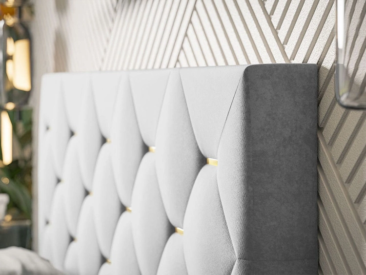 Łóżko tapicerowane z pojemnikiem i stelażem 160x200 Salento beżowe