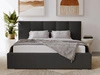 Łóżko tapicerowane z pojemnikiem i stelażem 160x200 cm Lizbona Czarne