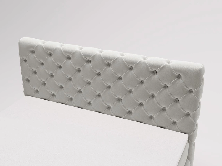 Łóżko kontynentalne z pojemnikiem na pościel 120x200 cm Canolo Jasnoszare