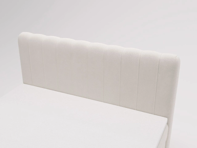 Łóżko kontynentalne z pojemnikiem na pościel 180x200 Osteno Kremowe