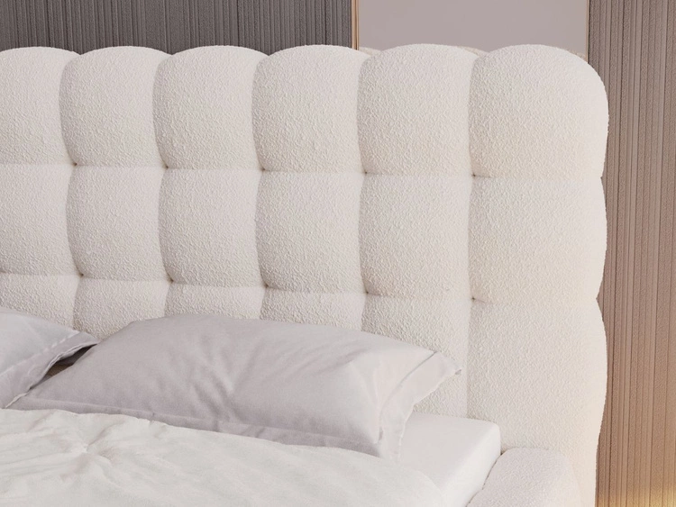 Łóżko tapicerowane z pojemnikiem i stelażem 180x200 Twist Beżowy