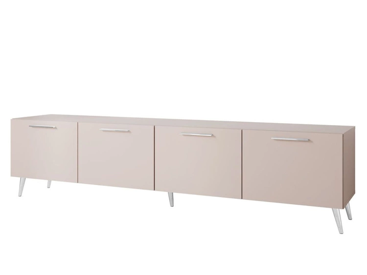 Szafka RTV pod telewizor z drzwiczkami na srebrnych nóżkach 200 cm Noaé Kaszmir