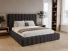 Łóżko tapicerowane z pojemnikiem i stelażem 140x200 cm Rotto Czarne