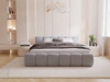Łóżko tapicerowane z pojemnikiem i stelażem 200x200 Cloud Low szare