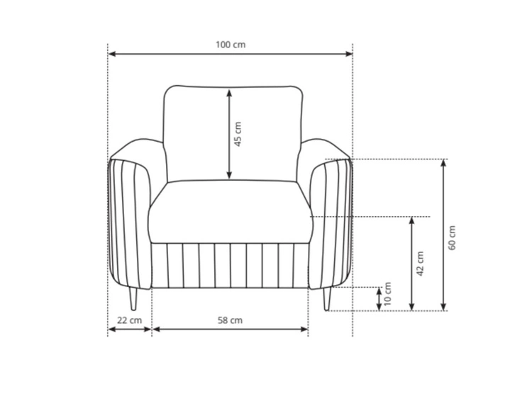 Fotel na złotych nogach Limon Ciemnobeżowy
