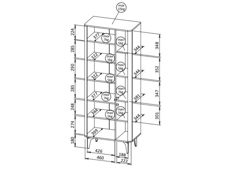 Zestaw mebli do jadalni Arelis Kaszmir, Orzech Royal