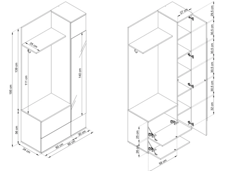 Garderoba Greenland Biała